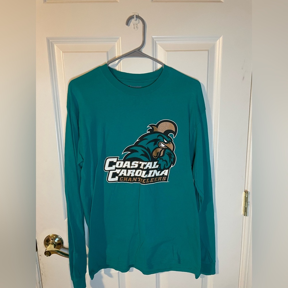 Coastal Carolina Teal Champion Long Sleeve Size Medium